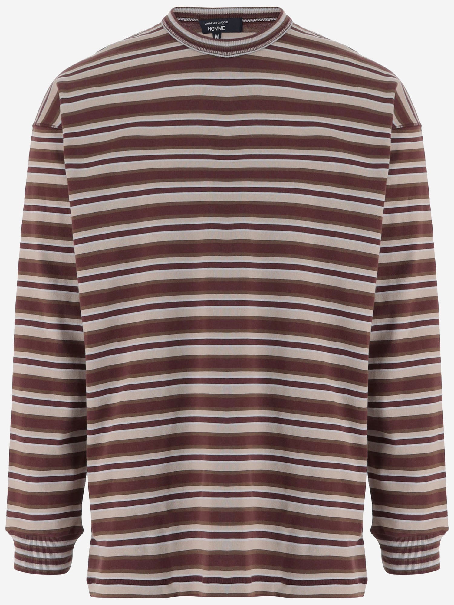 T-SHIRT A MANICHE LUNGHE IN COTONE A RIGHE HRT005051 2 HOMME 