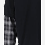 T-SHIRT A MANICHE LUNGHE IN COTONE CON DETTAGLI A QUADRI HRT006051 1 HOMME 