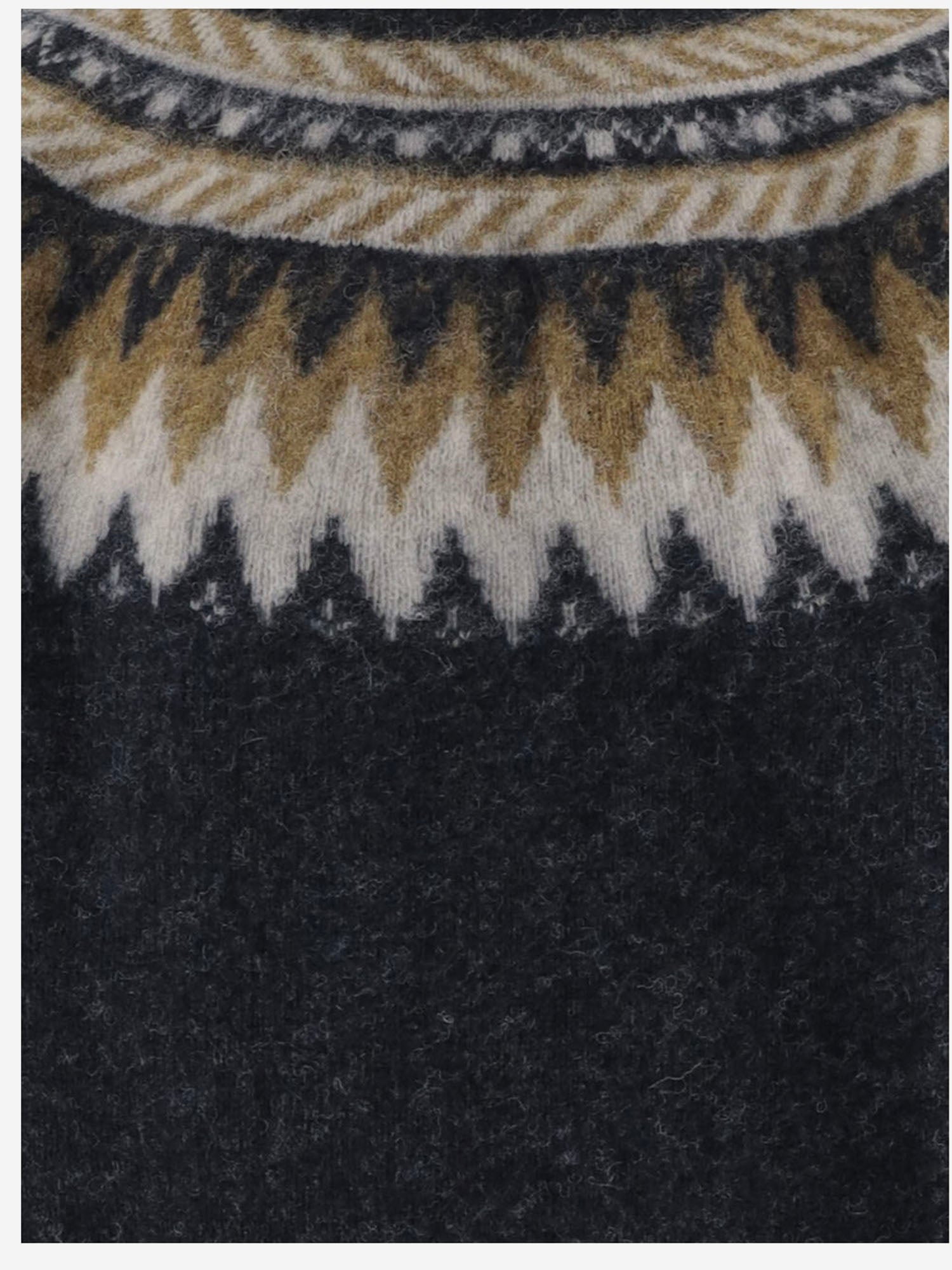 MAGLIONE IN LANA CON MOTIVO GEOMETRICO BROKENFLOWERS CHARCOAL HOWLIN 