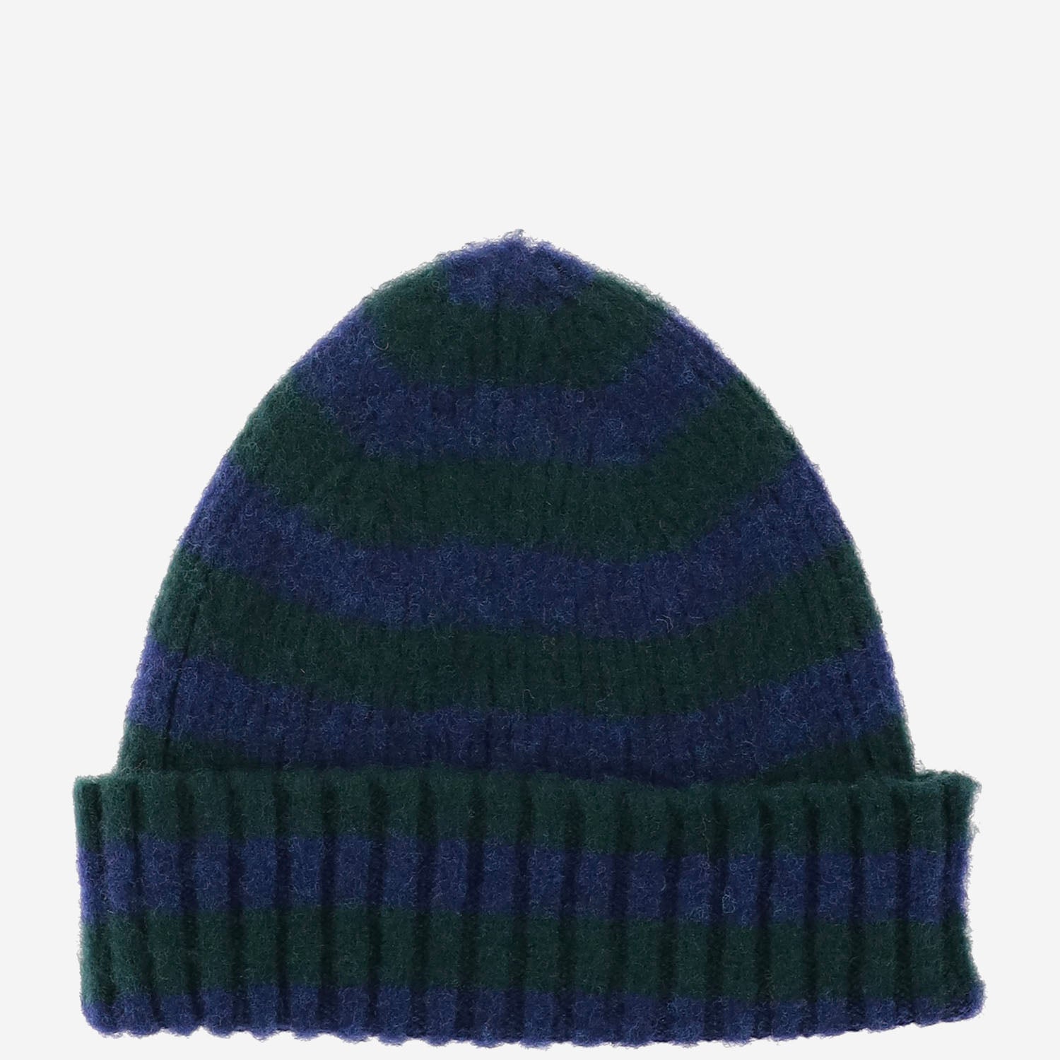 BEANIE IN LANA A RIGHE HARDWORKING BLUE HOWLIN 