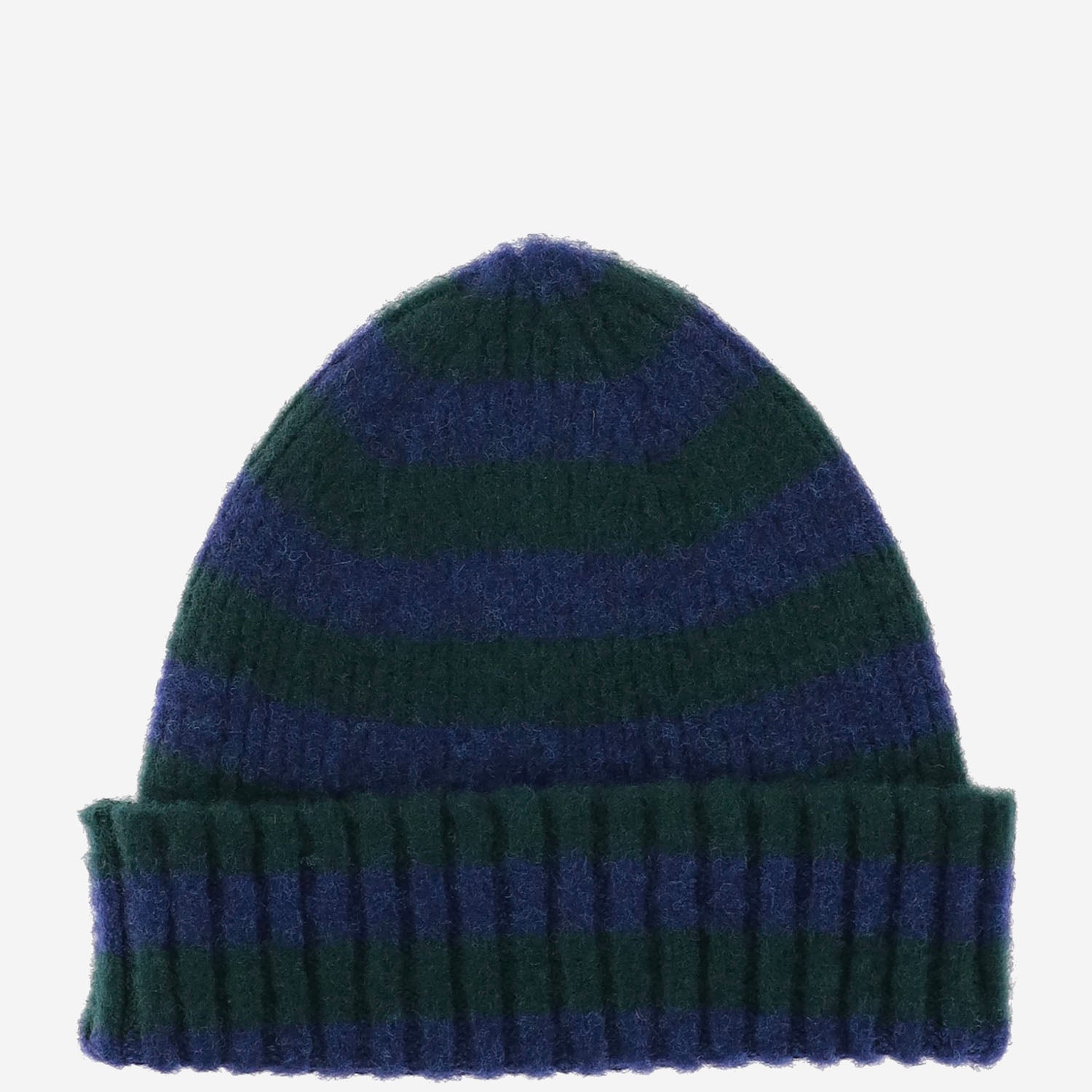 BEANIE IN LANA A RIGHE HARDWORKING BLUE HOWLIN 