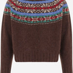 MAGLIA IN LANA CON MOTIVO JACQUARD LIVINGINTHELIGHT BROWNISH HOWLIN 