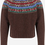MAGLIA IN LANA CON MOTIVO JACQUARD LIVINGINTHELIGHT BROWNISH HOWLIN 