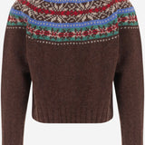 MAGLIA IN LANA CON MOTIVO JACQUARD LIVINGINTHELIGHT BROWNISH HOWLIN 