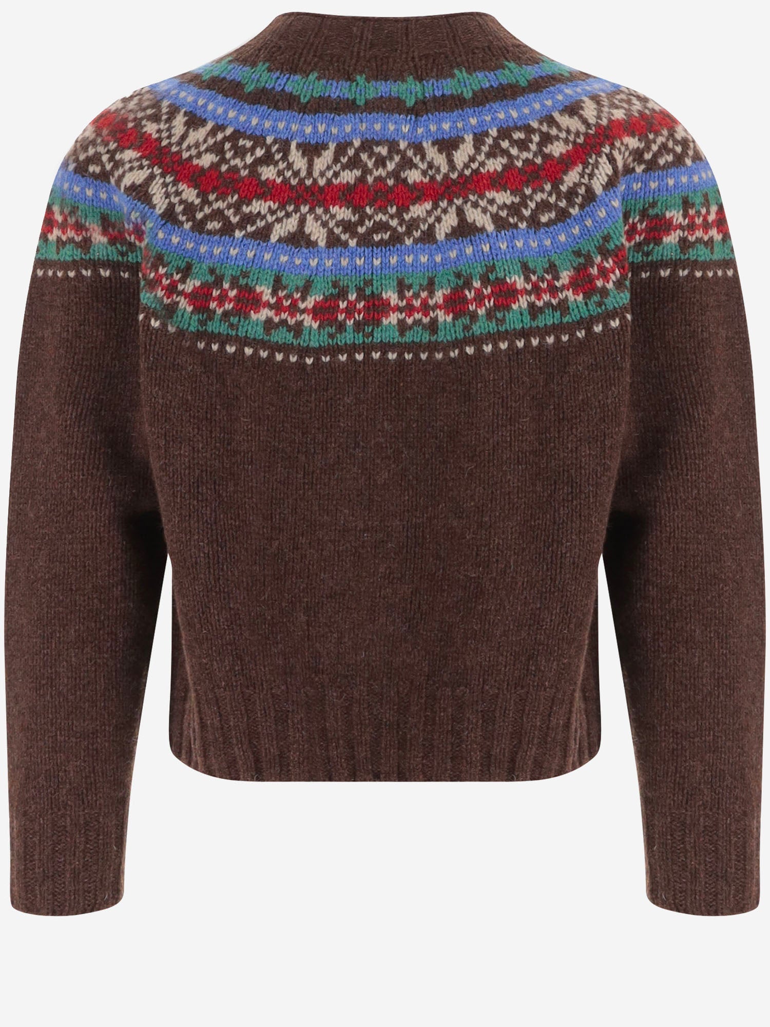 MAGLIA IN LANA CON MOTIVO JACQUARD LIVINGINTHELIGHT BROWNISH HOWLIN 