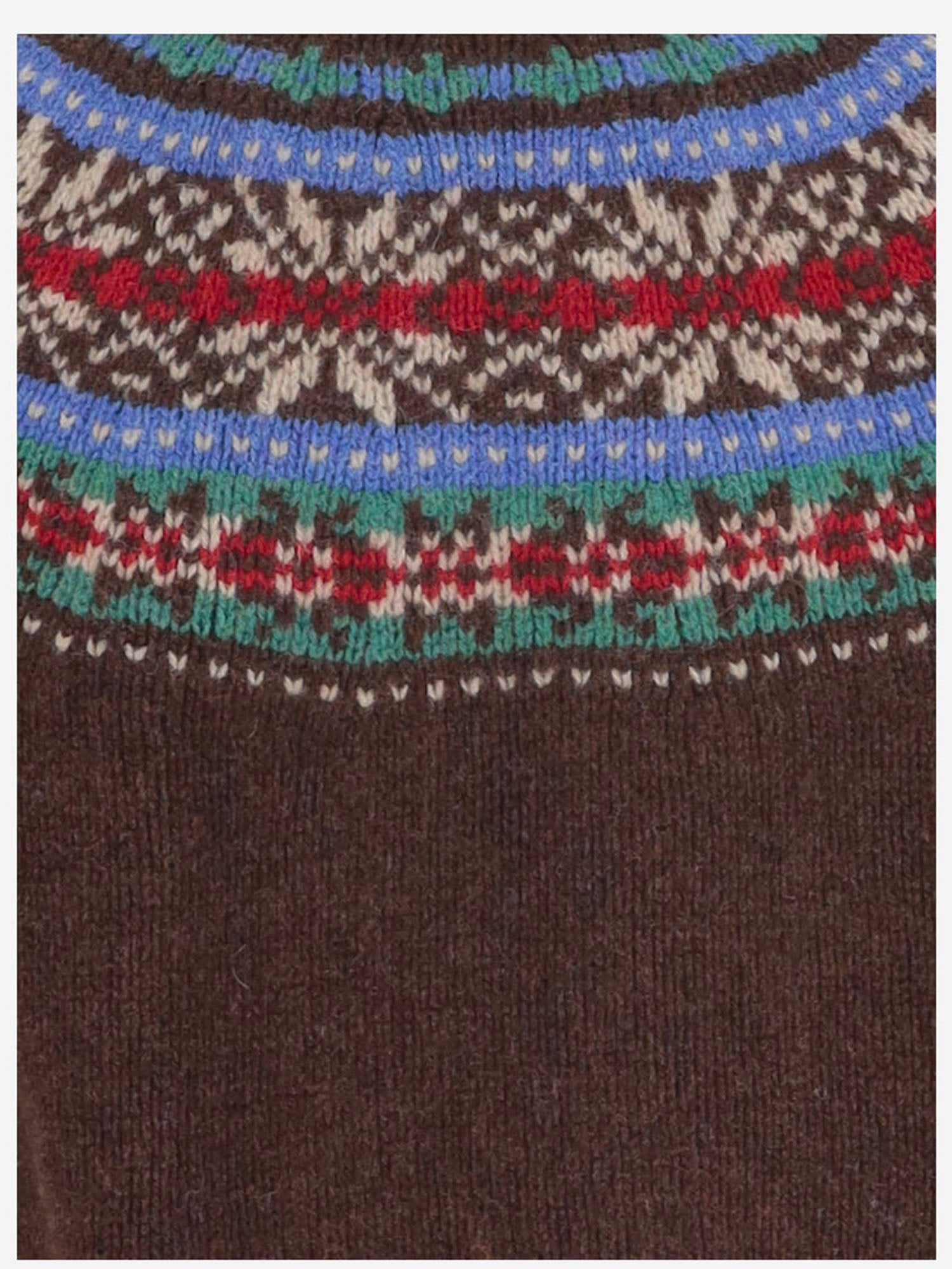 MAGLIA IN LANA CON MOTIVO JACQUARD LIVINGINTHELIGHT BROWNISH HOWLIN 
