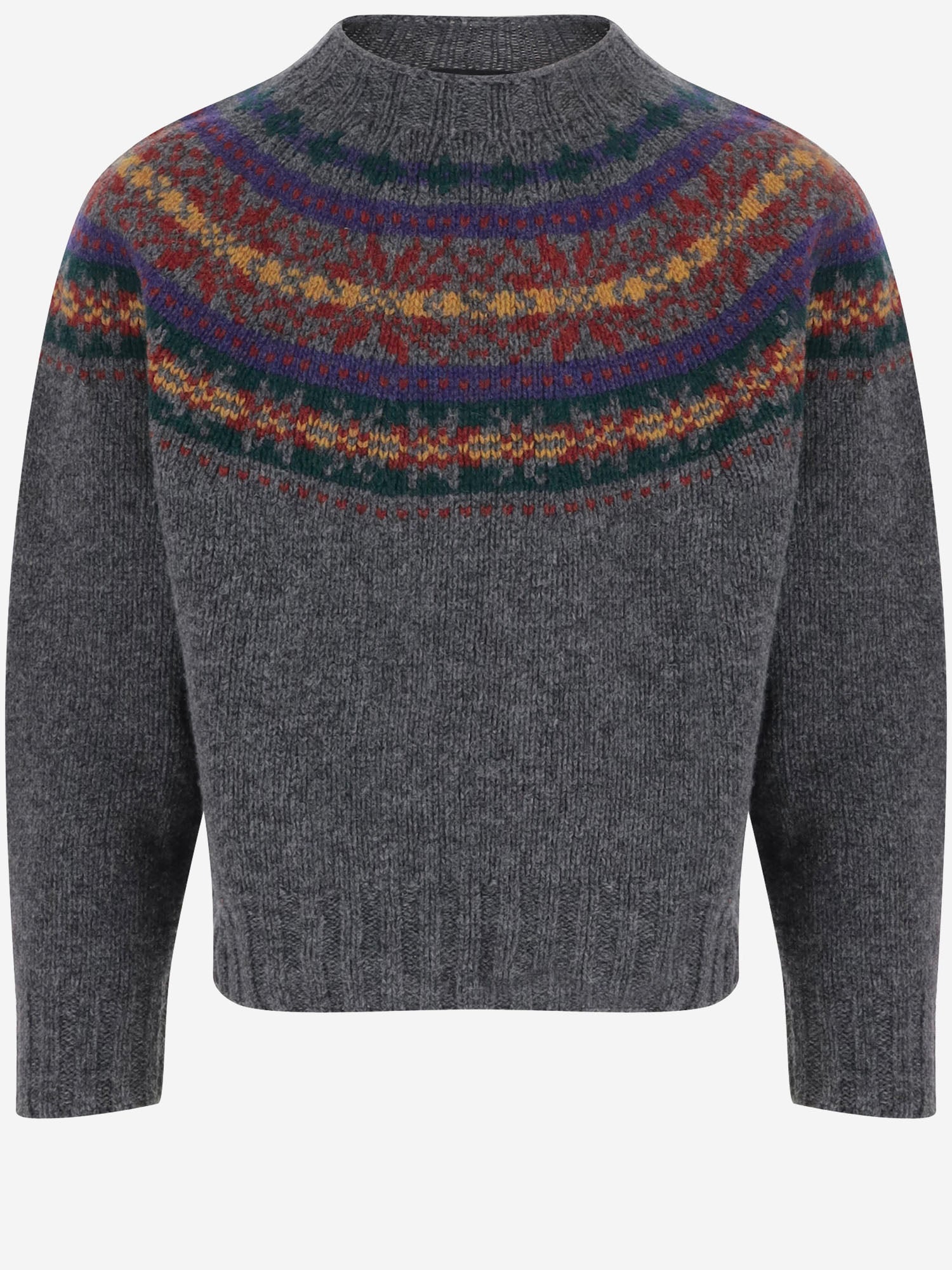 MAGLIA IN LANA CON MOTIVO JACQUARD LIVINGINTHELIGHT OXFORD HOWLIN 