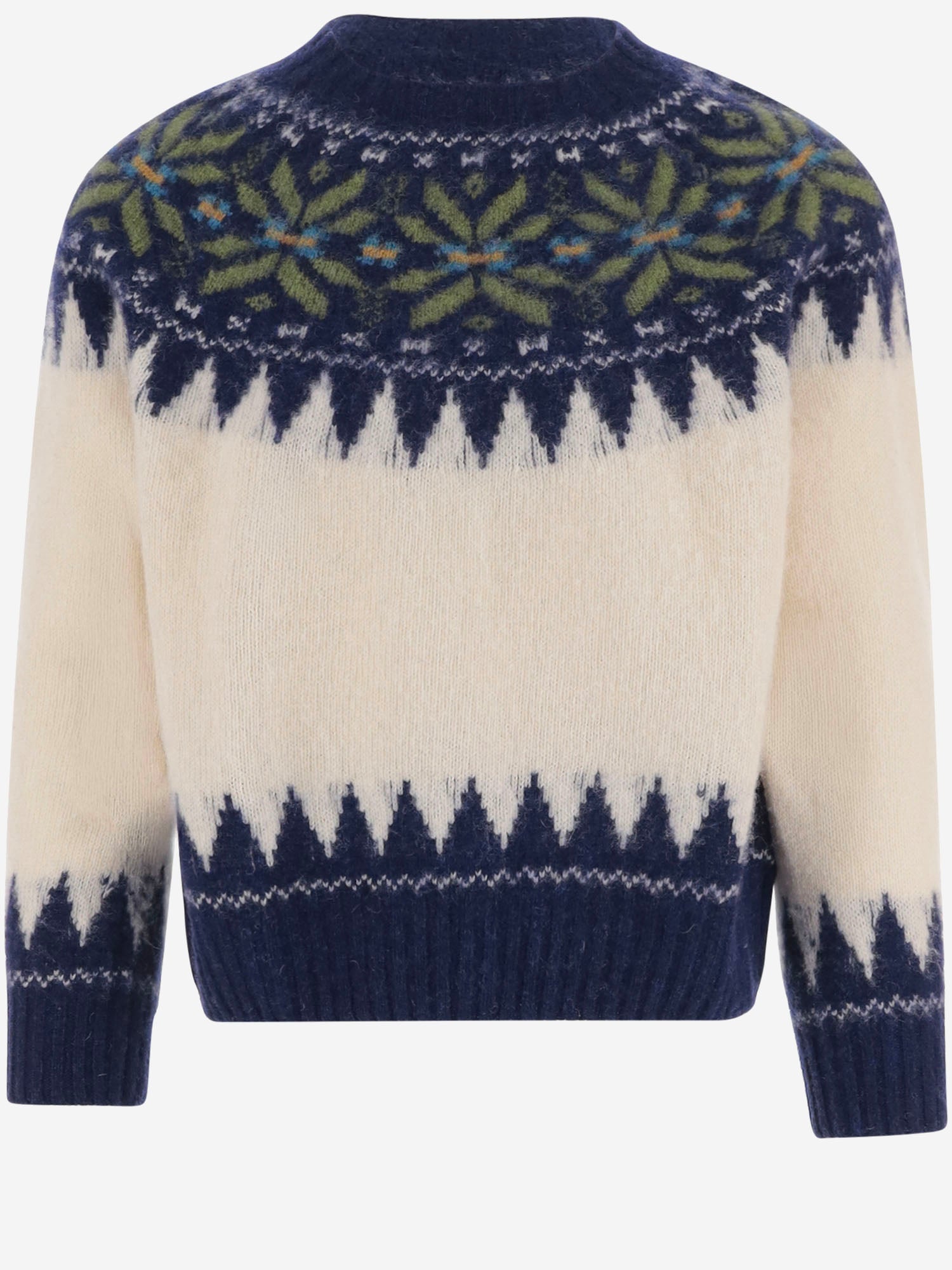 MAGLIA IN LANA CON MOTIVO JACQUARD LOVEONKNITTEDTRAIN MAGICBLUE HOWLIN 