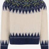 MAGLIA IN LANA CON MOTIVO JACQUARD LOVEONKNITTEDTRAIN MAGICBLUE HOWLIN 