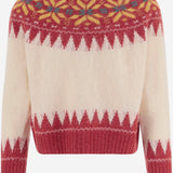 MAGLIA IN LANA CON MOTIVO JACQUARD LOVEONKNITTEDTRAIN VELVETKISS HOWLIN 