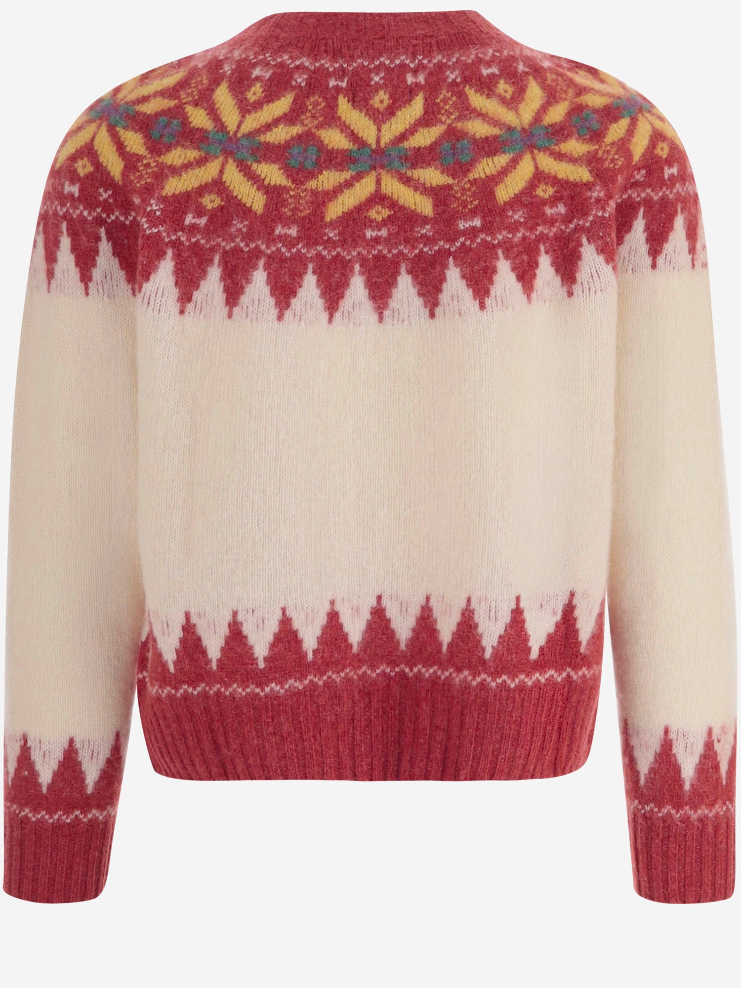 MAGLIA IN LANA CON MOTIVO JACQUARD LOVEONKNITTEDTRAIN VELVETKISS HOWLIN 