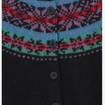 MAGLIA CARDIGAN IN LANA CON MOTIVO JACQUARD MAGICWAVES BLACK HOWLIN 