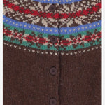 MAGLIA CARDIGAN IN LANA CON MOTIVO JACQUARD MAGICWAVES BROWNISH HOWLIN 