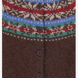 MAGLIA CARDIGAN IN LANA CON MOTIVO JACQUARD MAGICWAVES BROWNISH HOWLIN 