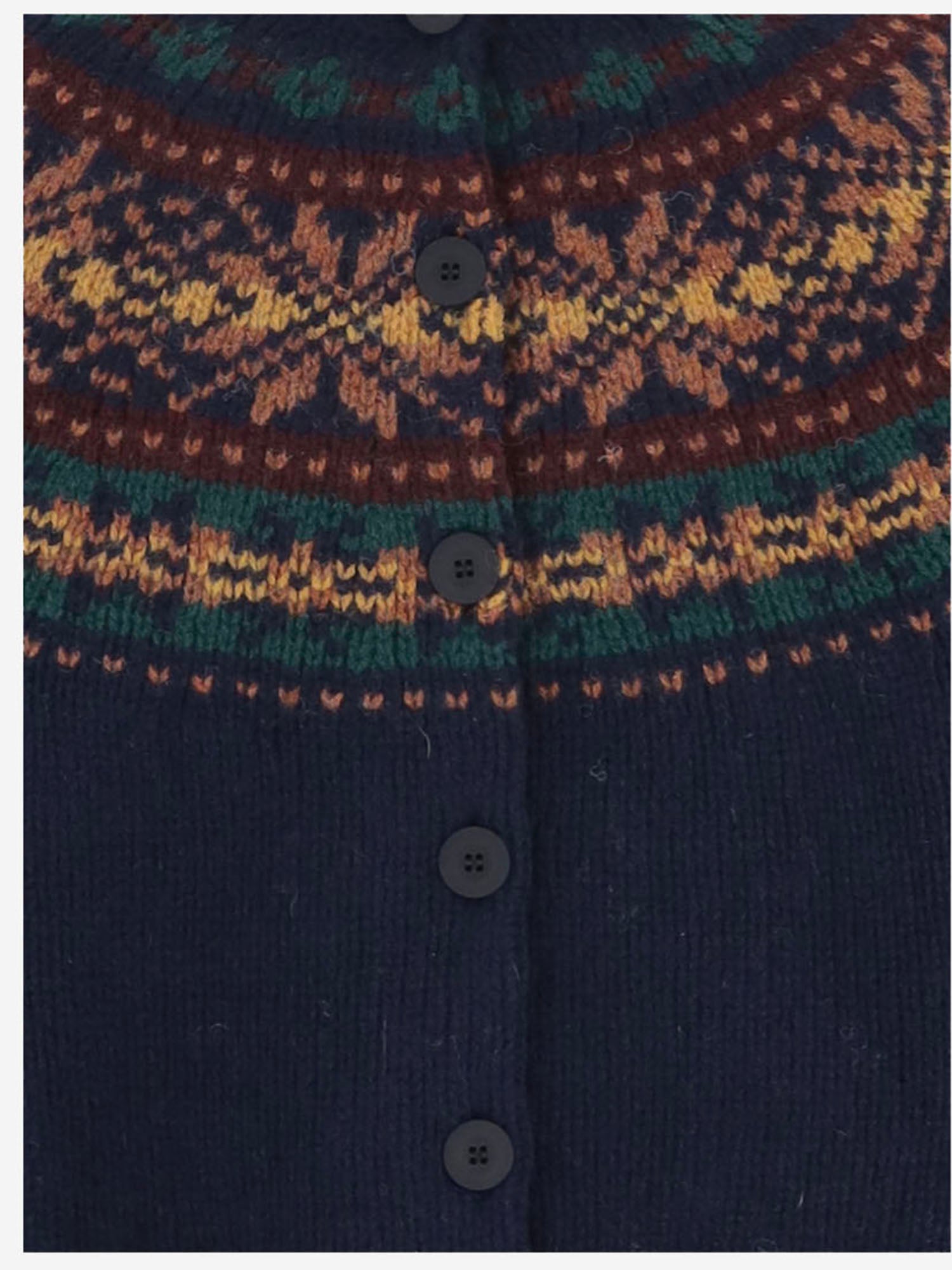 MAGLIA CARDIGAN IN LANA CON MOTIVO JACQUARD MAGICWAVES NAVY HOWLIN 