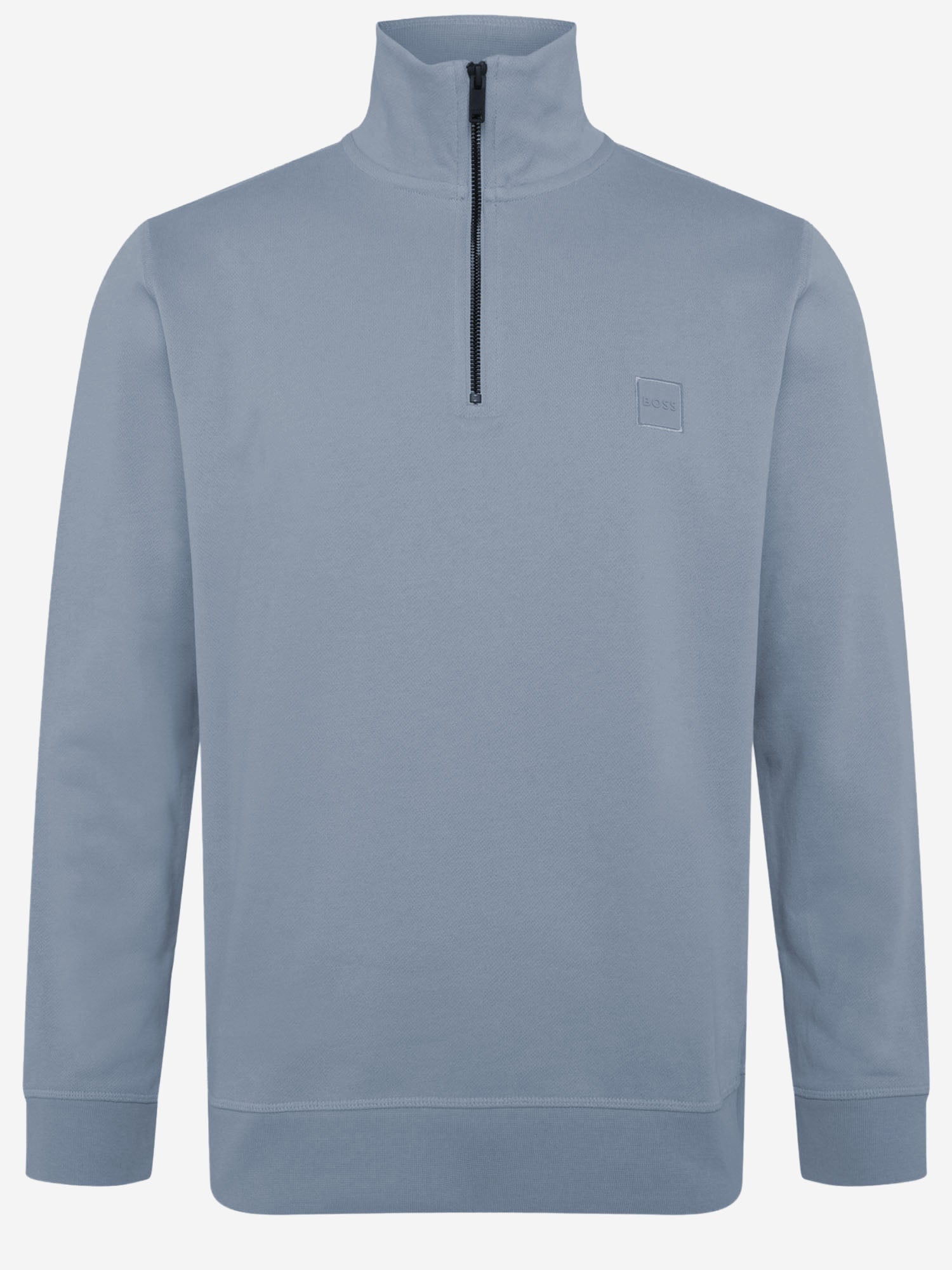 MAGLIA IN COTONE CON MEZZA ZIP 50468926 424 HUGO BOSS 