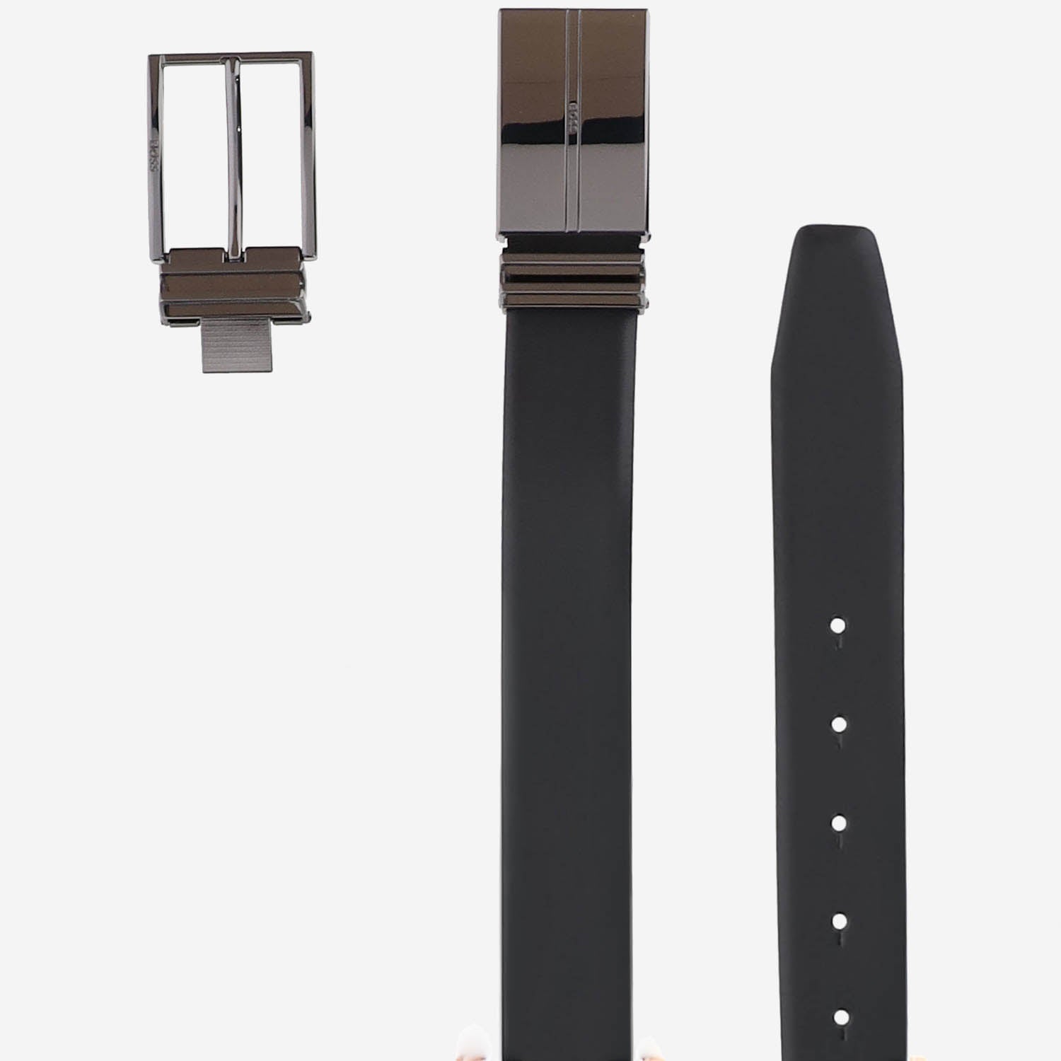CINTURA IN PELLE CON FIBBIA INTERCAMBIABILE 50537099 004 HUGO BOSS 