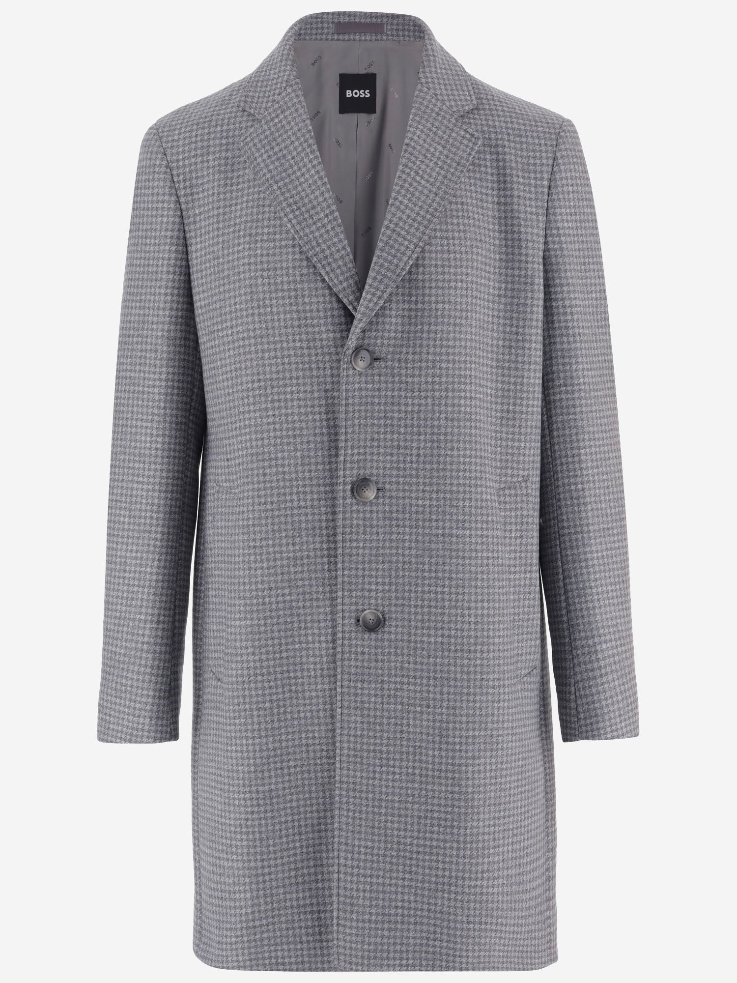 CAPPOTTO IN LANA CON MOTIVO PIED DE POULE 50574394 030 HUGO BOSS 