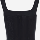 TOP IN MISTO LYCRA CON APPLICAZIONI ODILE NERO IANIRA MEDA 