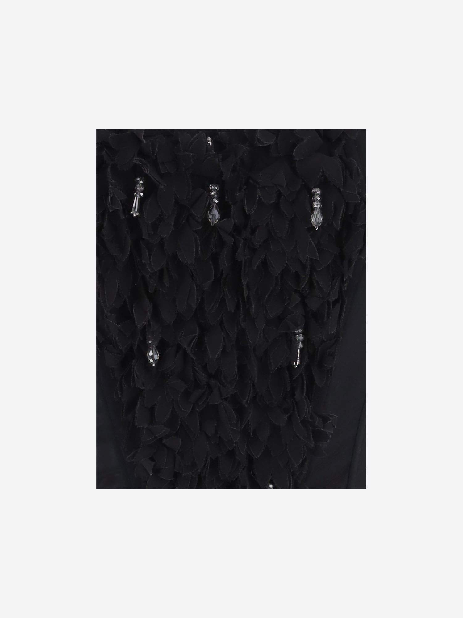 TOP IN MISTO LYCRA CON APPLICAZIONI ODILE NERO IANIRA MEDA 