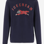 MAGLIA IN COTONE CON LOGO ICLT26273 NAVY ICECREAM 
