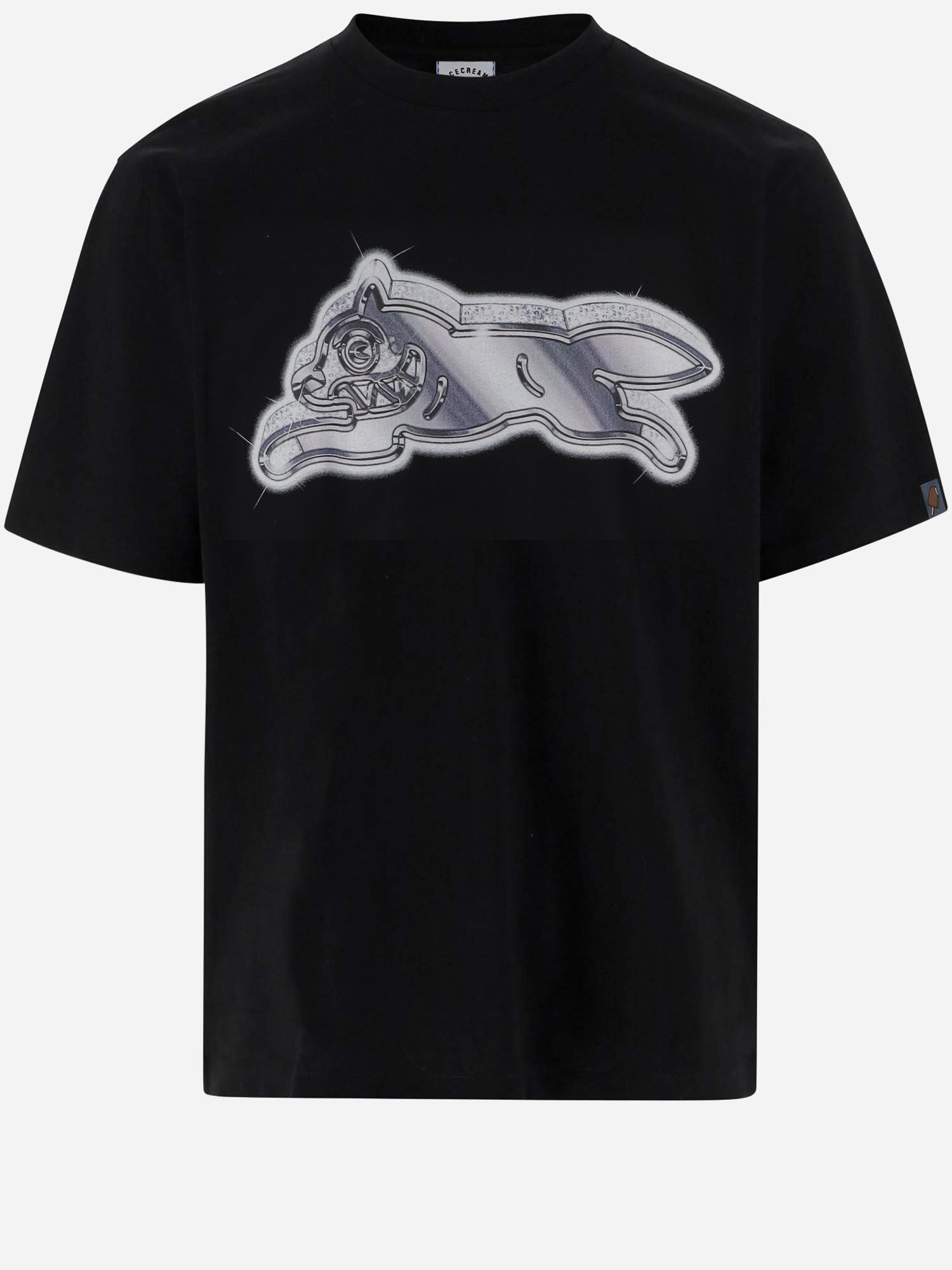 T-SHIRT IN COTONE CON LOGO ICTS26261 BLACK ICECREAM 