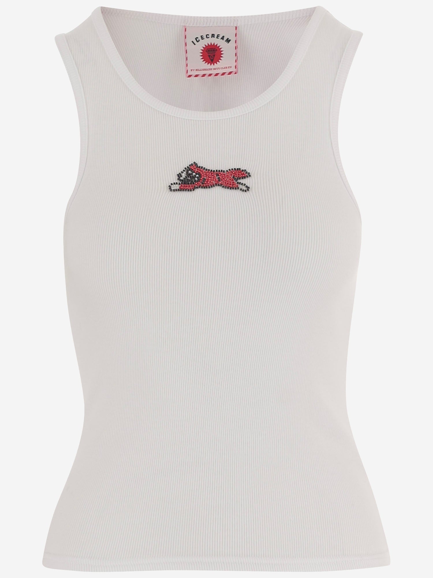 CANOTTA IN COTONE STRETCH CON RICAMO ICECREAM ICWW25319 WHITE ICECREAM 