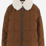 GIACCA IMBOTTITA IN MISTO COTONE CON COLLETTO IN SHEARLING SHEARLINGARCOJACKET SCOOTERBROWN IENKI IENKI 