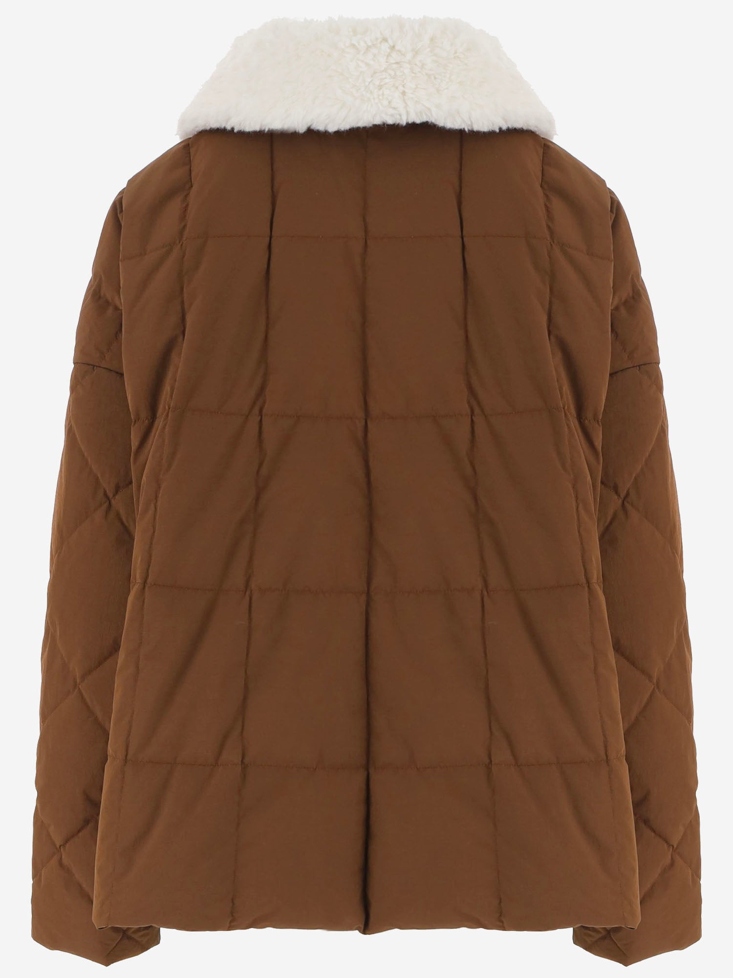 GIACCA IMBOTTITA IN MISTO COTONE CON COLLETTO IN SHEARLING SHEARLINGARCOJACKET SCOOTERBROWN IENKI IENKI 