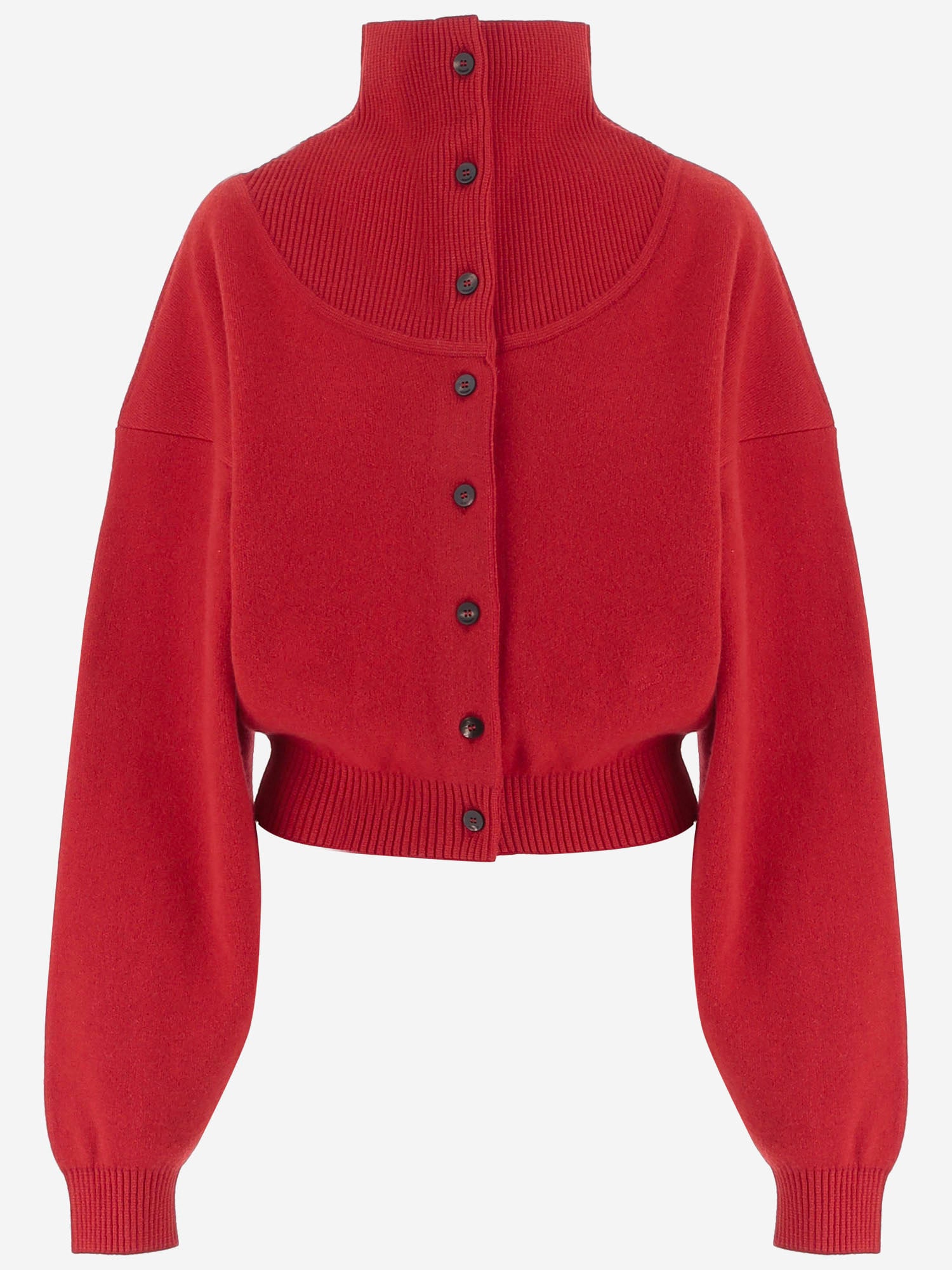 CARDIGAN IN MISTO LANA STRETCH CON COLLO ALTO CDW00830AK00276 470 JACQUEMUS 