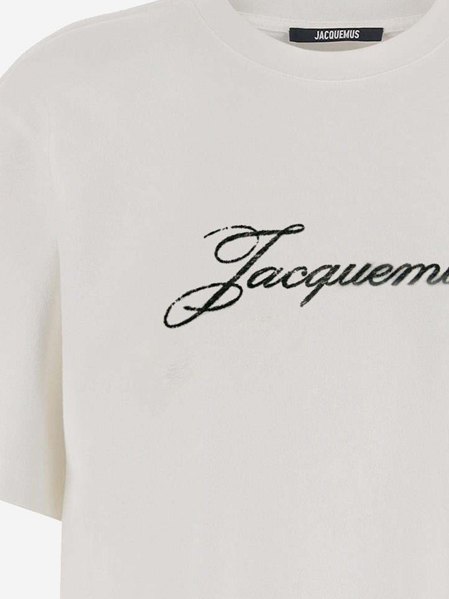 T-SHIRT IN COTONE CON LOGO TSW00596AJ00289 100 JACQUEMUS 