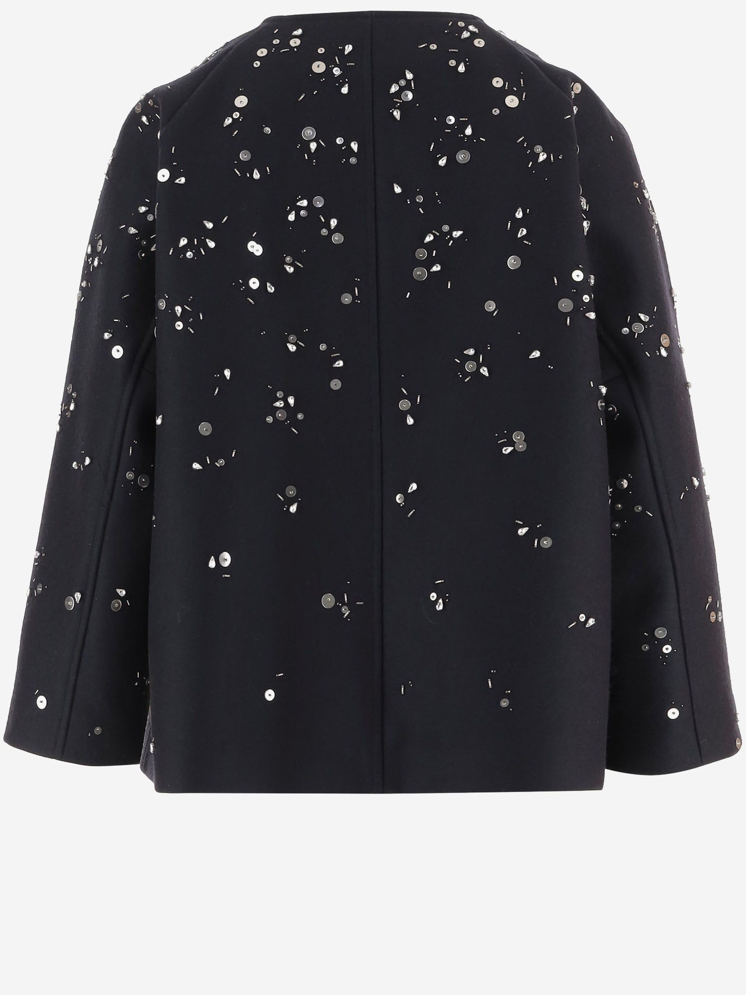 GIUBBOTTO IN LANA VERGINE CON APPLICAZIONI METALLICHE J02BN0278 J40382402 JIL SANDER 