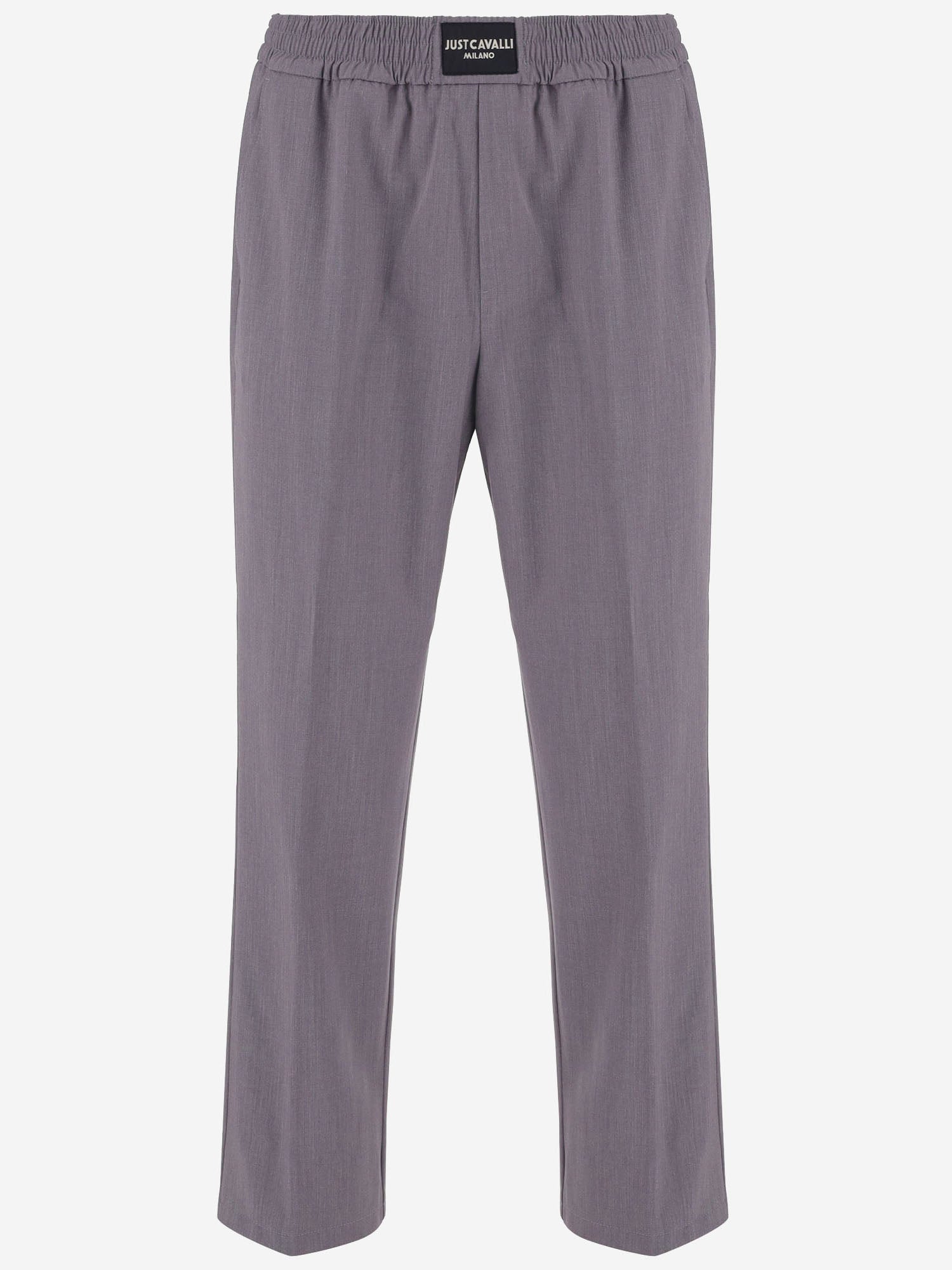 PANTALONI IN MISTO VISCOSA STRETCH CON LOGO 81OAA127 N0589827 JUST CAVALLI 