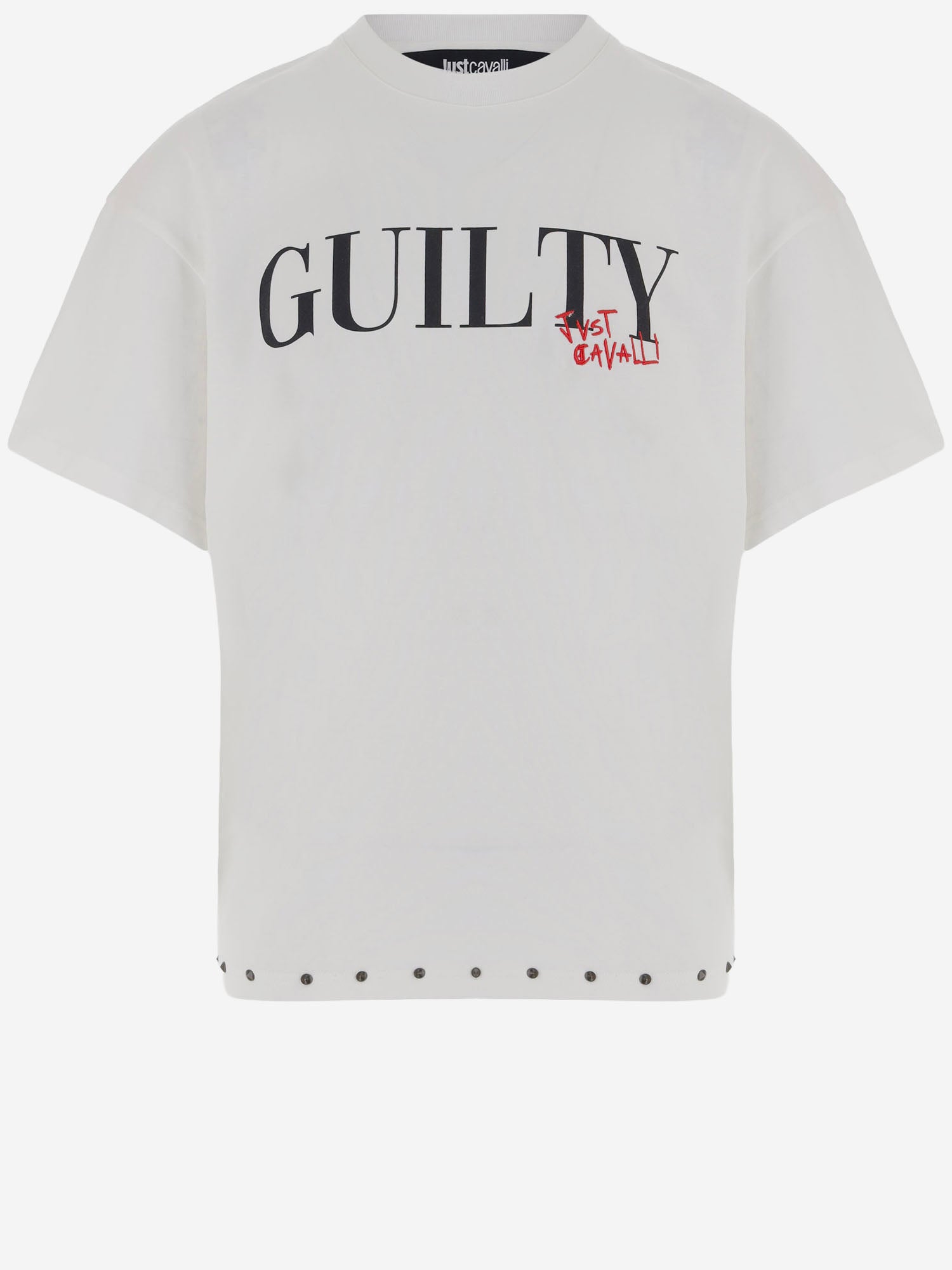 T-SHIRT IN COTONE CON STAMPA LOGO 81OAHE04 CJ118004 JUST CAVALLI 