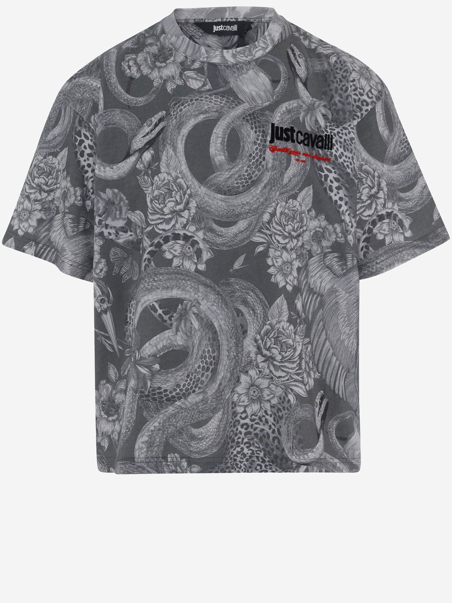 T-SHIRT IN COTONE CON STAMPA LOGO 81OAHE29 CJ118V83 JUST CAVALLI 