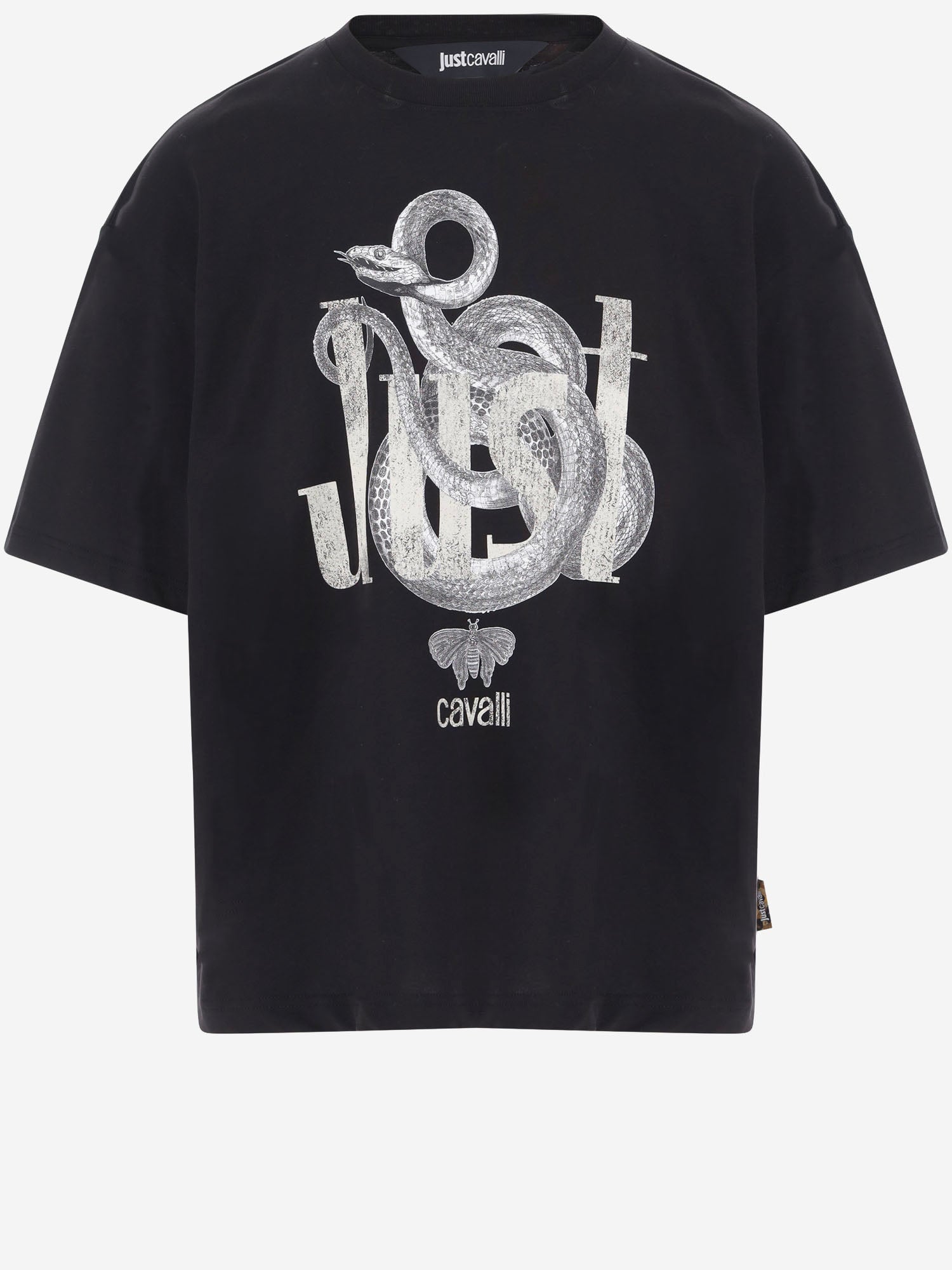 T-SHIRT IN COTONE CON STAMPA LOGO 81OAHT05 CJ518899 JUST CAVALLI 