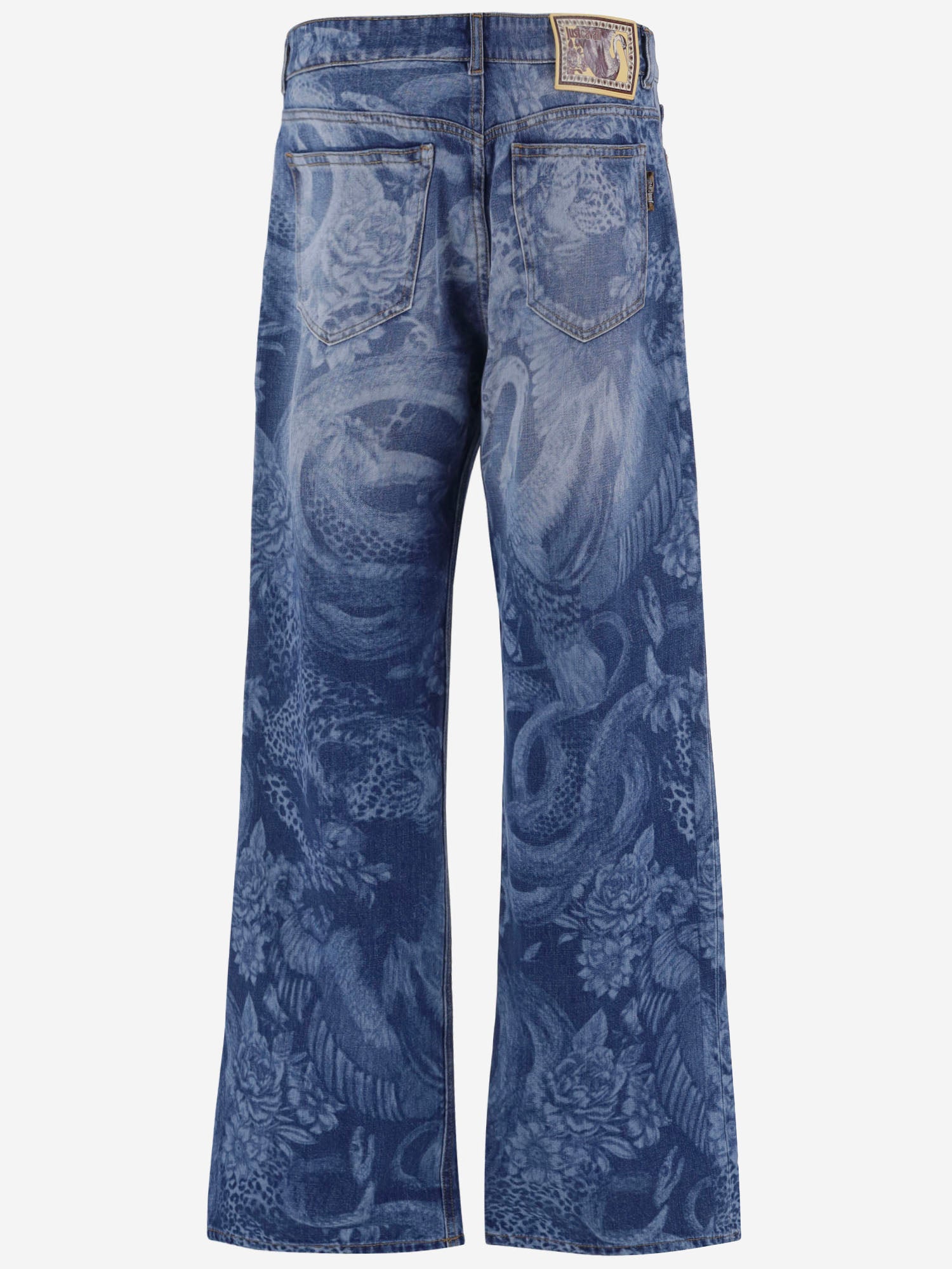 JEANS IN DENIM DI COTONE CON STAMPA 81PAB5L0 DW137M50904 JUST CAVALLI 
