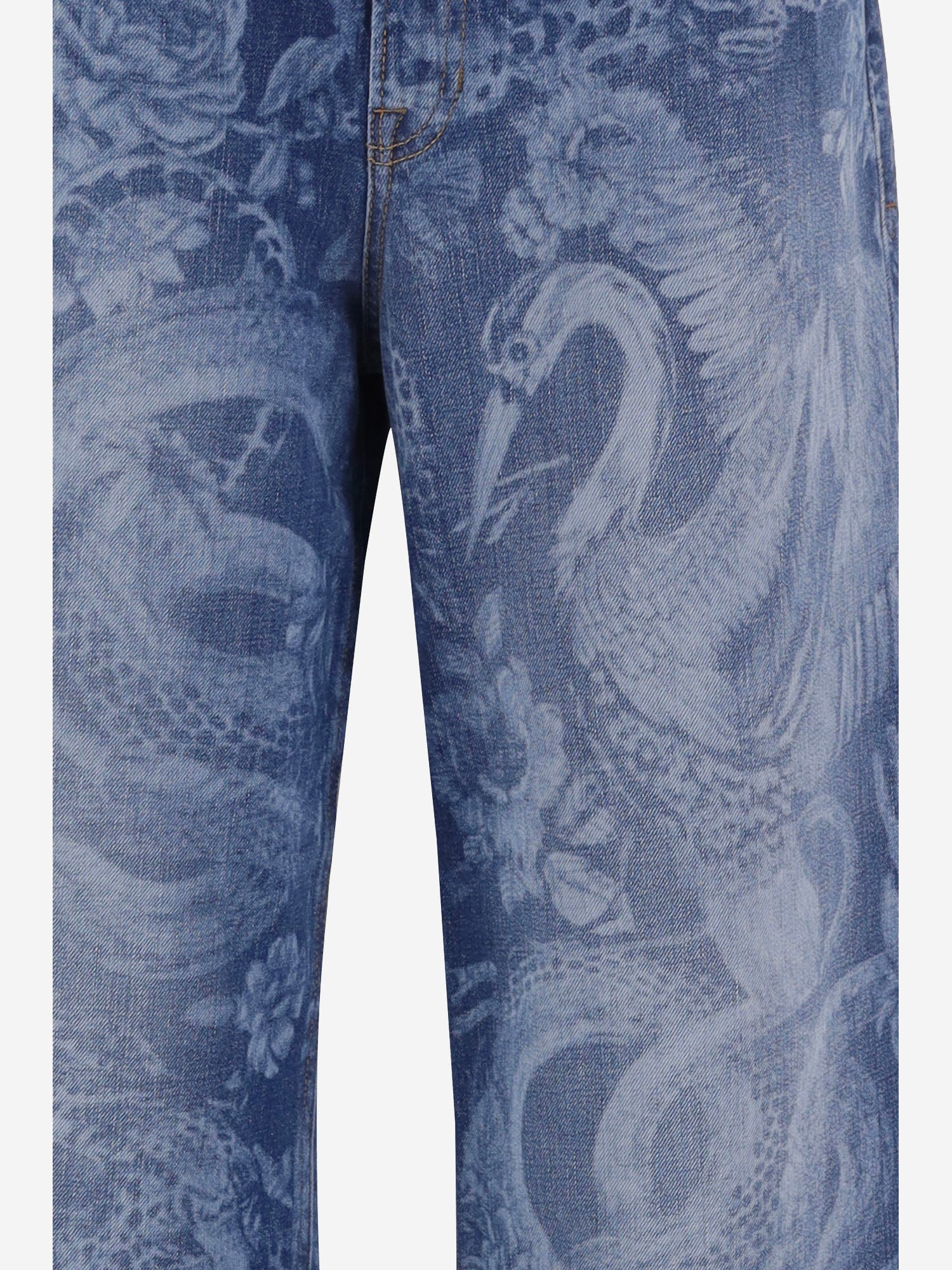 JEANS IN DENIM DI COTONE CON STAMPA 81PAB5L0 DW137M50904 JUST CAVALLI 
