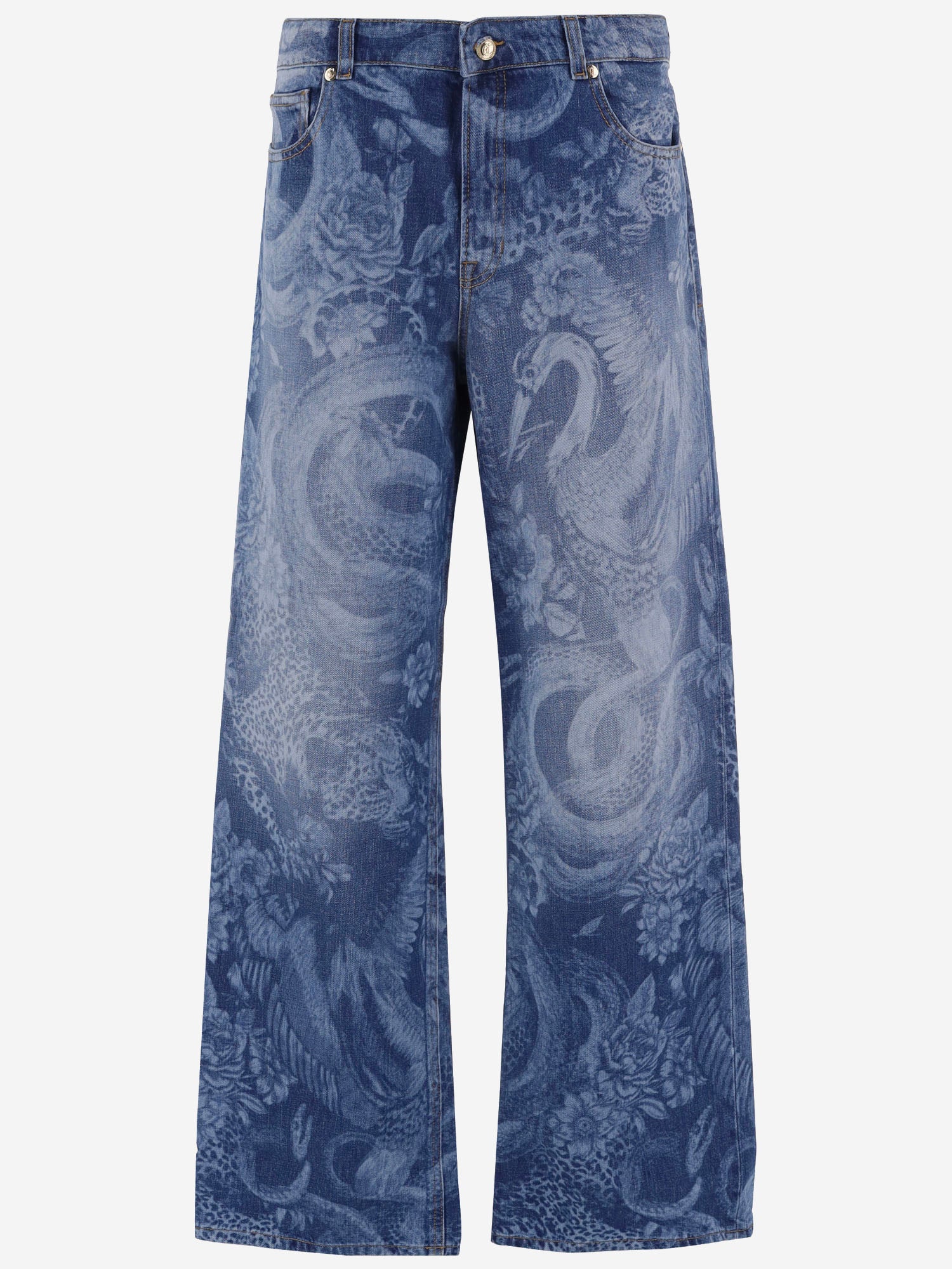 JEANS IN DENIM DI COTONE CON STAMPA 81PAB5L0 DW137M50904 JUST CAVALLI 