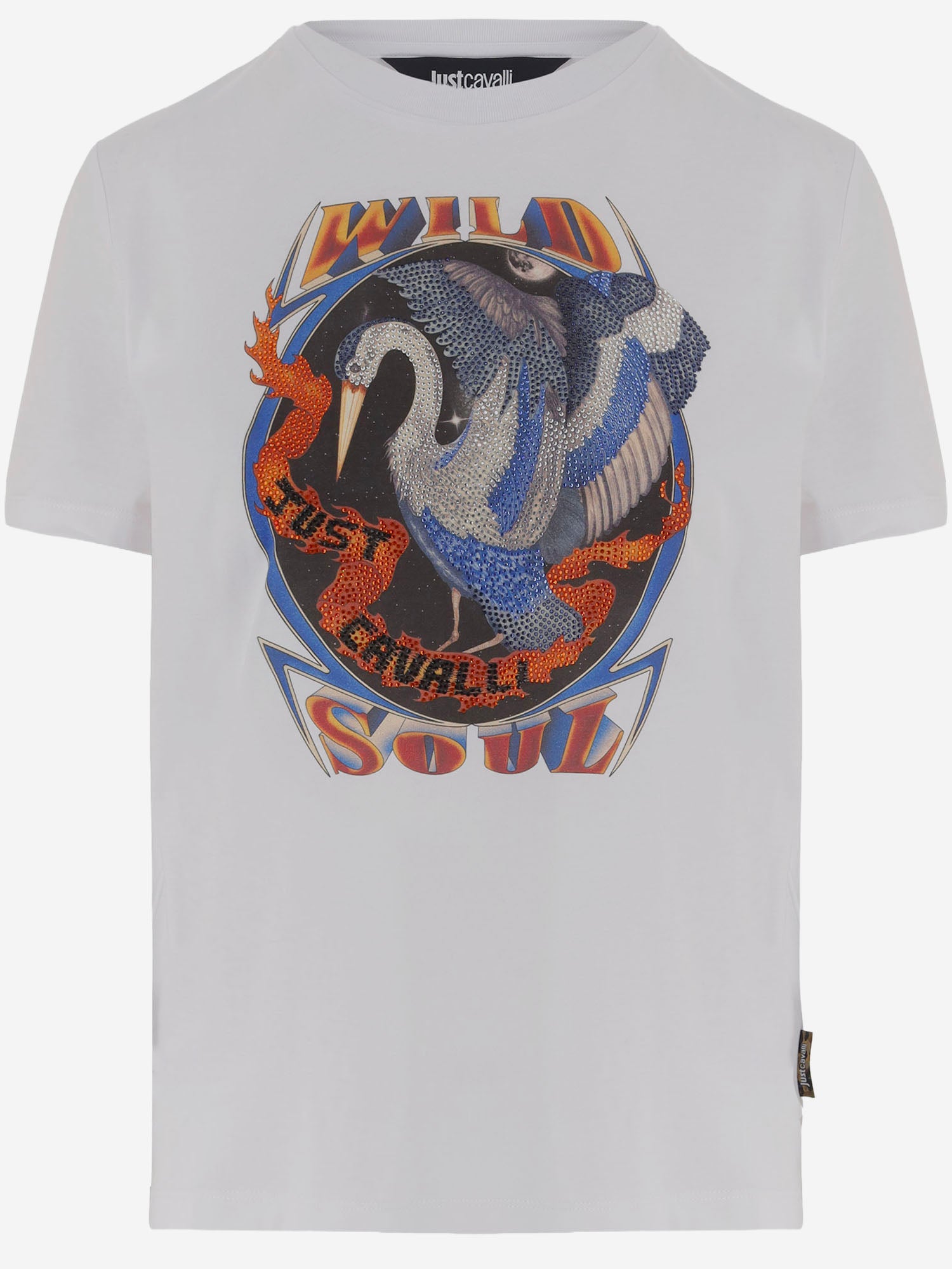 T-SHIRT IN COTONE CON STAMPA LOGO<BR/><BR/> 81PAHE05 CJ110003 JUST CAVALLI 