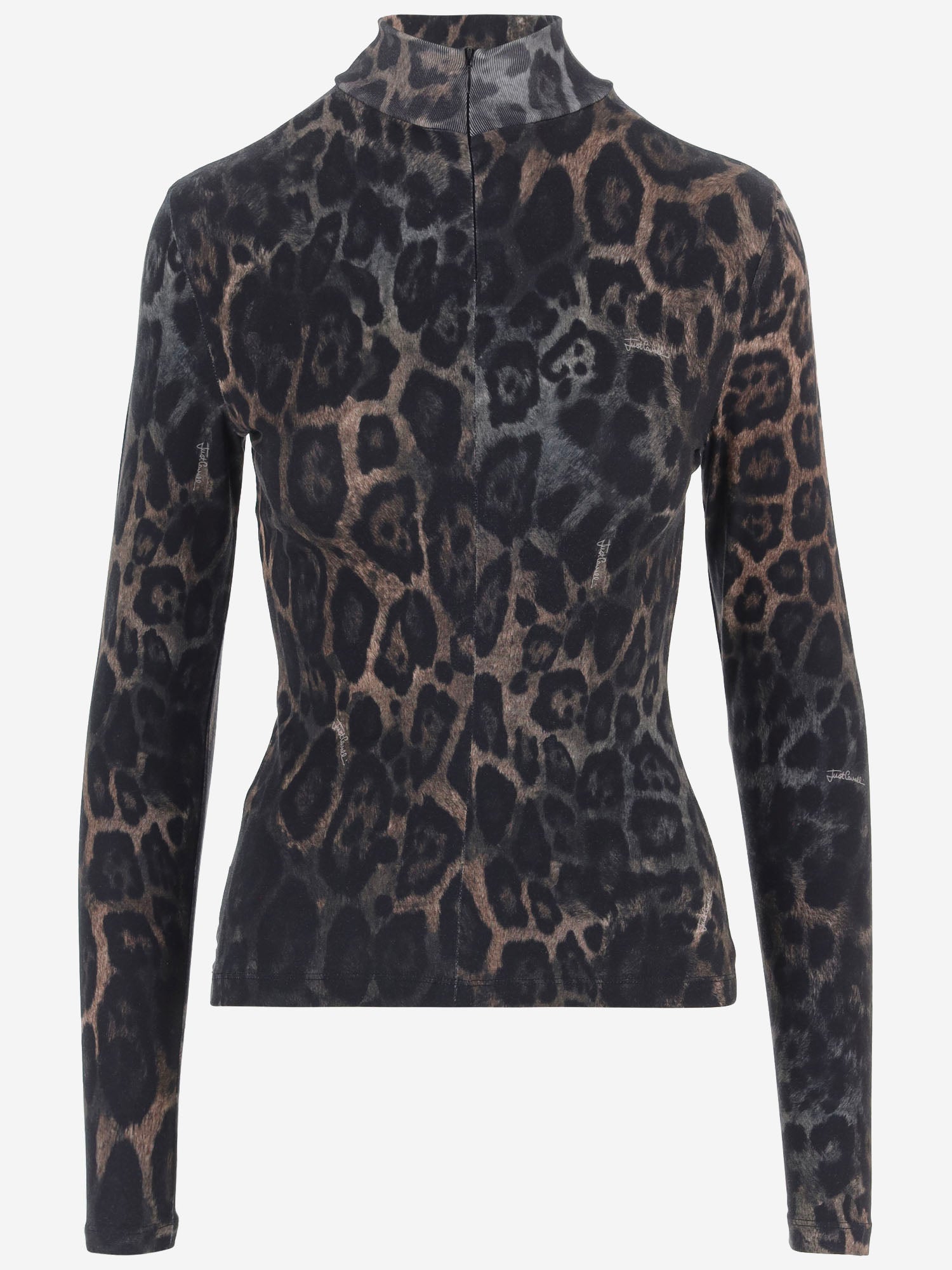 MAGLIA IN COTONE CON MOTIVO ANIMALIER 81PAHE25 CJ112V88 JUST CAVALLI 