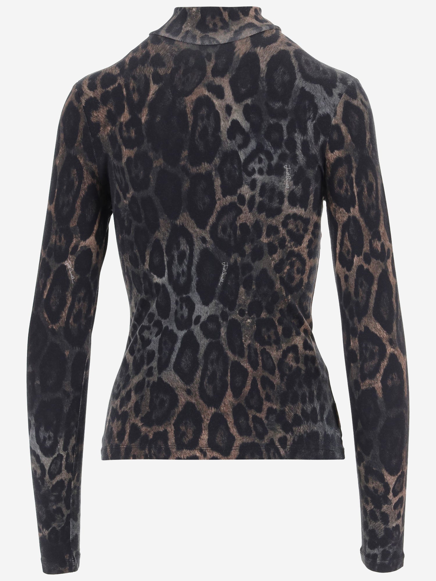 MAGLIA IN COTONE CON MOTIVO ANIMALIER 81PAHE25 CJ112V88 JUST CAVALLI 