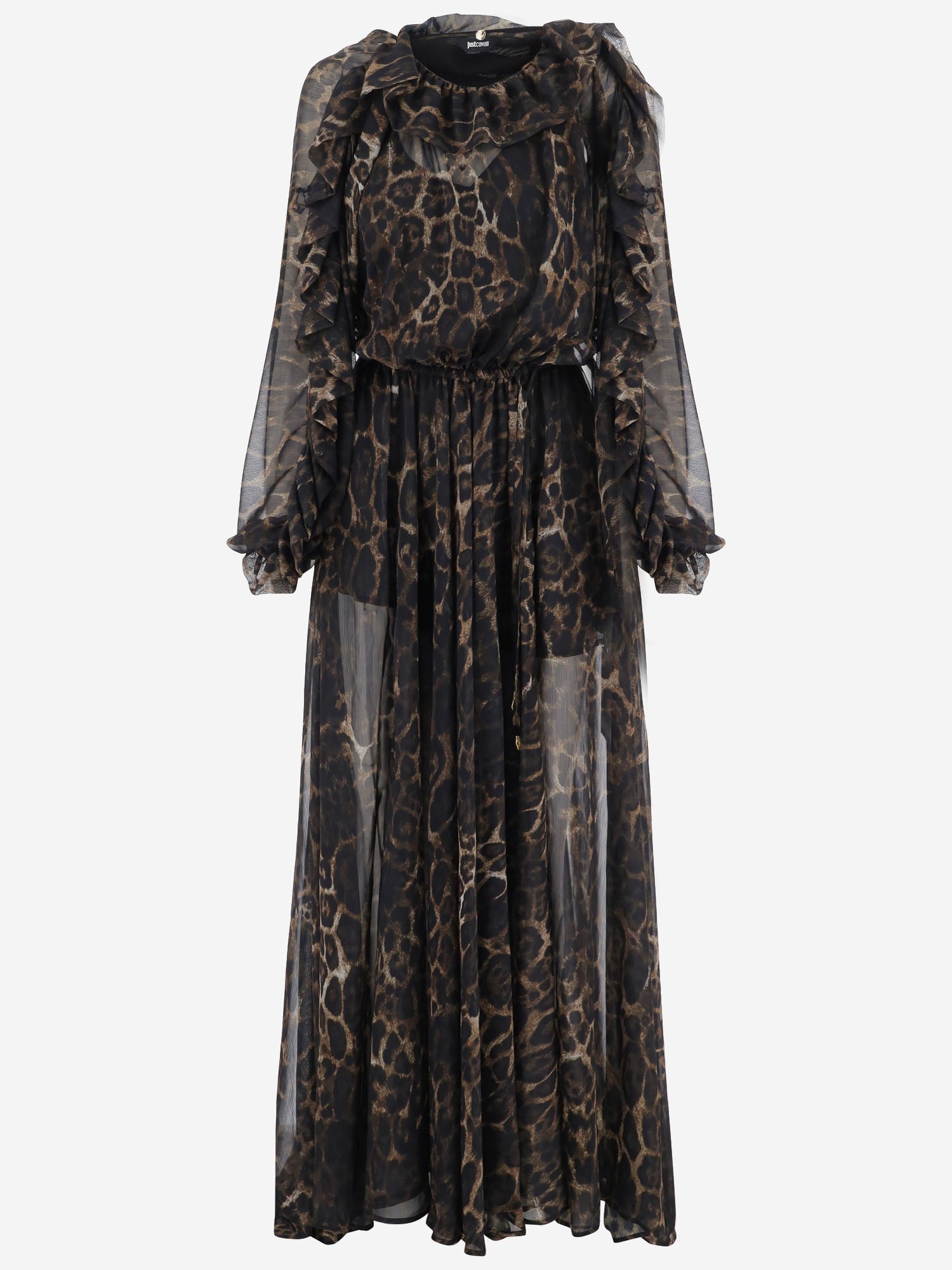 ABITO LUNGO IN NYLON CON MOTIVO ANIMALIER 81PAO930 NS863768 JUST CAVALLI 
