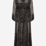 ABITO LUNGO IN NYLON CON MOTIVO ANIMALIER 81PAO930 NS863768 JUST CAVALLI 