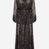 ABITO LUNGO IN NYLON CON MOTIVO ANIMALIER 81PAO930 NS863768 JUST CAVALLI 