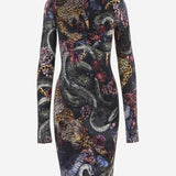 ABITO IN VISCOSA STRETCH CON STAMPA FANTASIA 81PAO942 JS566MS3 JUST CAVALLI 