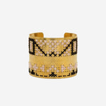 BRACCIALE ALTO INCISO CON MOTIVO RICAMATO BR04GLSQRB M023M659 LEIGHT STUDIO 