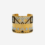 BRACCIALE ALTO INCISO CON MOTIVO RICAMATO BR04GLSQRB M227M023 LEIGHT STUDIO 