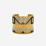 BRACCIALE ALTO INCISO CON MOTIVO RICAMATO BR04GLSQRB M227M023 LEIGHT STUDIO 