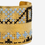 BRACCIALE ALTO INCISO CON MOTIVO RICAMATO BR04GLSQRB M227M023 LEIGHT STUDIO 